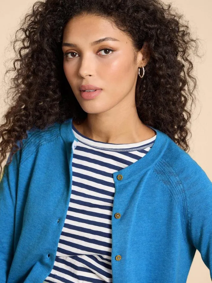Women KNITWEAR White Stuff LULU CARDI Mid Blue Women KNITWEAR White Stuff LULU CARDI Mid Blue