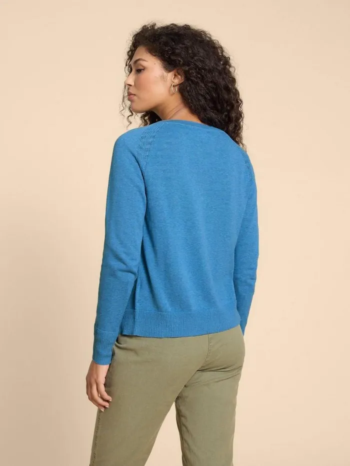Women KNITWEAR White Stuff LULU CARDI Mid Blue Women KNITWEAR White Stuff LULU CARDI Mid Blue