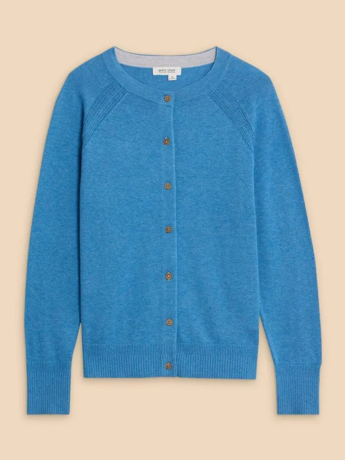 Women KNITWEAR White Stuff LULU CARDI Mid Blue Women KNITWEAR White Stuff LULU CARDI Mid Blue