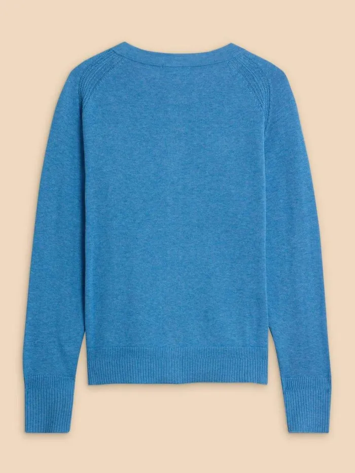 Women KNITWEAR White Stuff LULU CARDI Mid Blue Women KNITWEAR White Stuff LULU CARDI Mid Blue