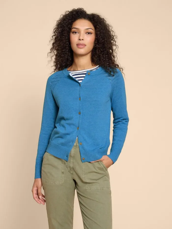 Women KNITWEAR White Stuff LULU CARDI Mid Blue Women KNITWEAR White Stuff LULU CARDI Mid Blue