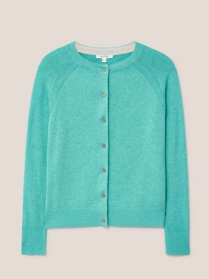Women KNITWEAR White Stuff Lulu Crew Neck Cardigan Mid Teal Women KNITWEAR White Stuff Lulu Crew Neck Cardigan Mid Teal