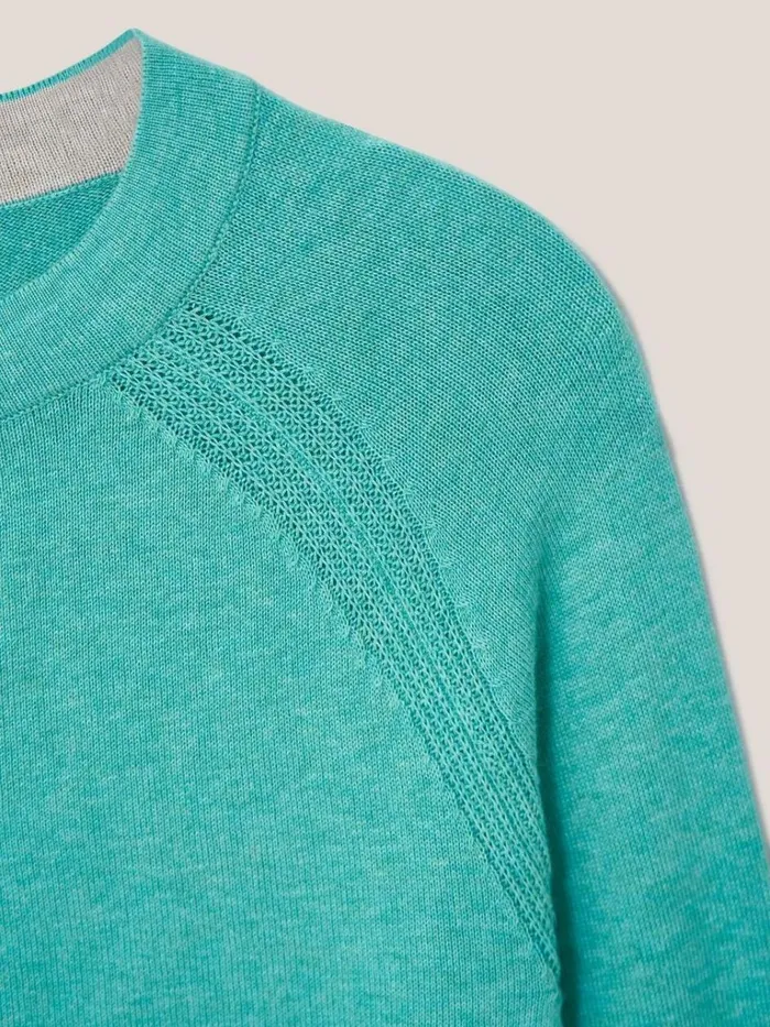 Women KNITWEAR White Stuff Lulu Crew Neck Cardigan Mid Teal Women KNITWEAR White Stuff Lulu Crew Neck Cardigan Mid Teal