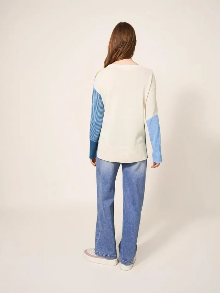 Women KNITWEAR White Stuff OLIVE ABSTRACT JUMPER Blue Multi Women KNITWEAR White Stuff OLIVE ABSTRACT JUMPER Blue Multi