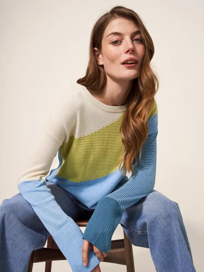 Women KNITWEAR White Stuff OLIVE ABSTRACT JUMPER Blue Multi Women KNITWEAR White Stuff OLIVE ABSTRACT JUMPER Blue Multi