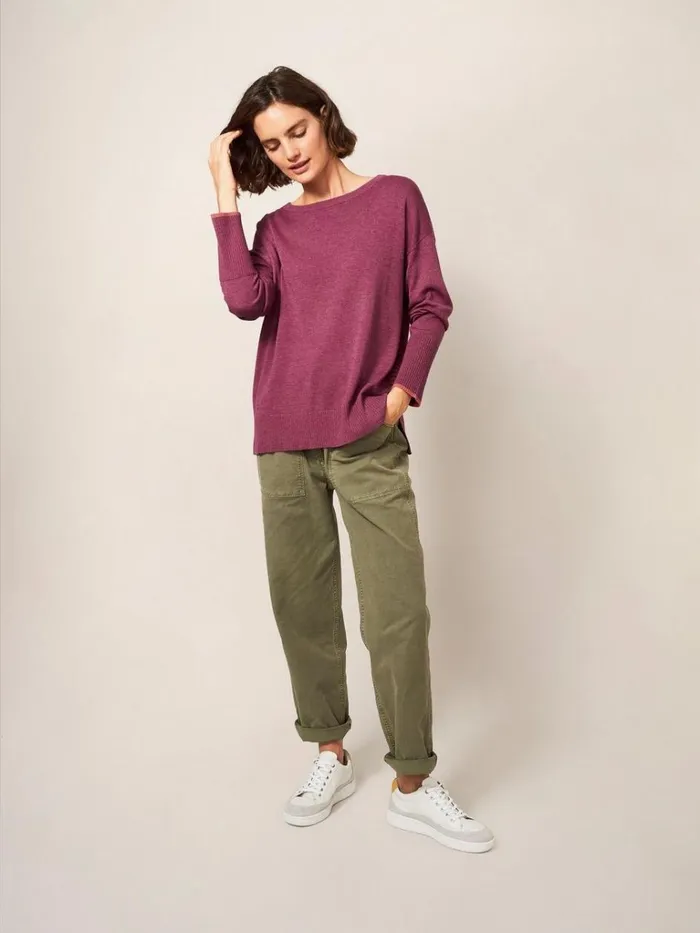 Women KNITWEAR White Stuff Olive Crew Neck Jumper Bright Pink