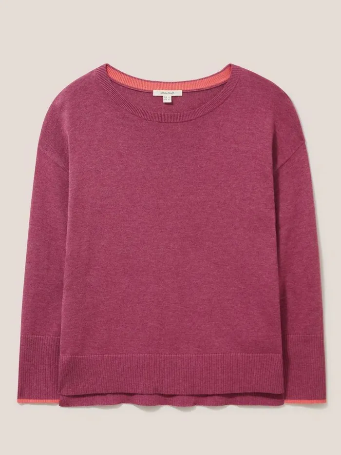 Women KNITWEAR White Stuff Olive Crew Neck Jumper Bright Pink Women KNITWEAR White Stuff Olive Crew Neck Jumper Bright Pink