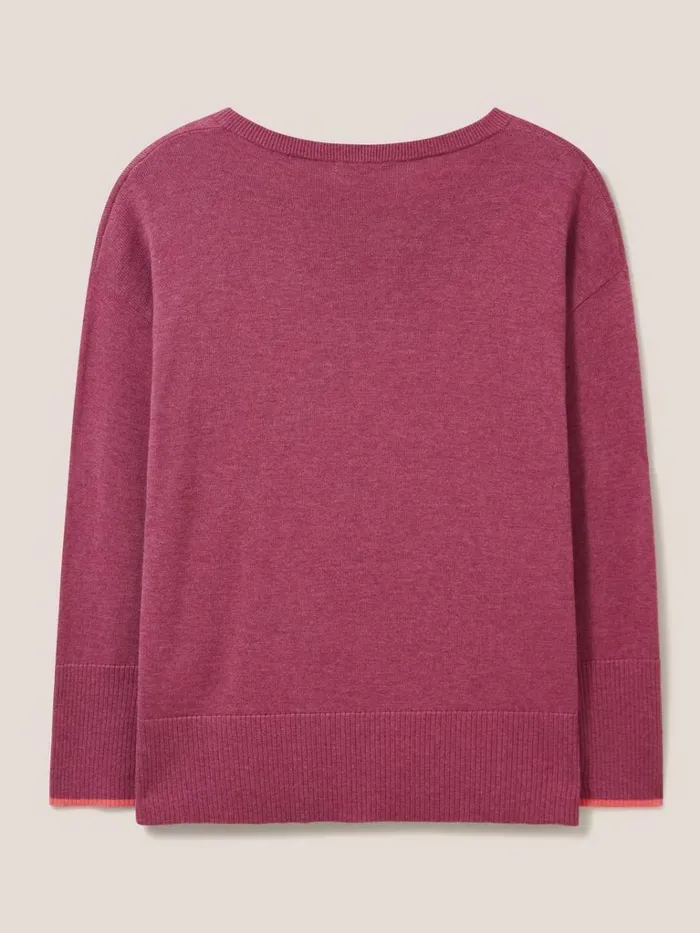 Women KNITWEAR White Stuff Olive Crew Neck Jumper Bright Pink Women KNITWEAR White Stuff Olive Crew Neck Jumper Bright Pink