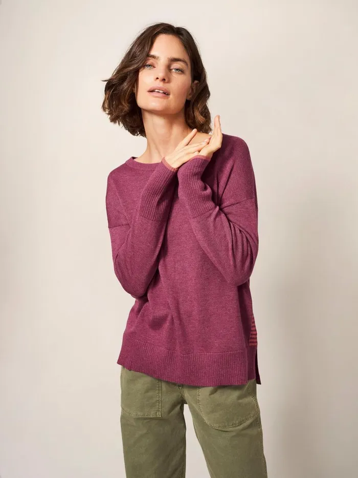 Women KNITWEAR White Stuff Olive Crew Neck Jumper Bright Pink Women KNITWEAR White Stuff Olive Crew Neck Jumper Bright Pink
