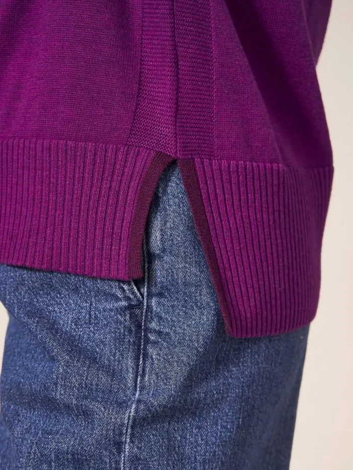 Women KNITWEAR White Stuff Olive Knitted Jumper Dark Pink