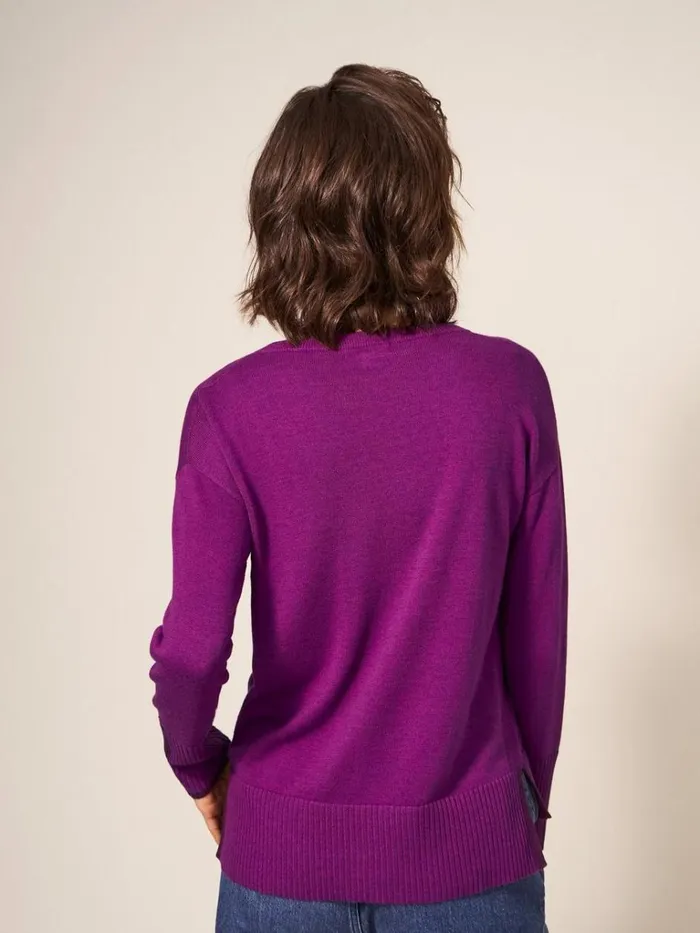 Women KNITWEAR White Stuff Olive Knitted Jumper Dark Pink Women KNITWEAR White Stuff Olive Knitted Jumper Dark Pink