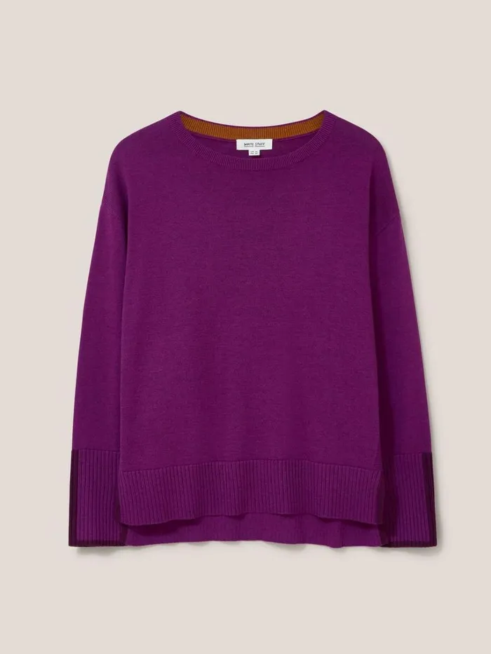 Women KNITWEAR White Stuff Olive Knitted Jumper Dark Pink Women KNITWEAR White Stuff Olive Knitted Jumper Dark Pink