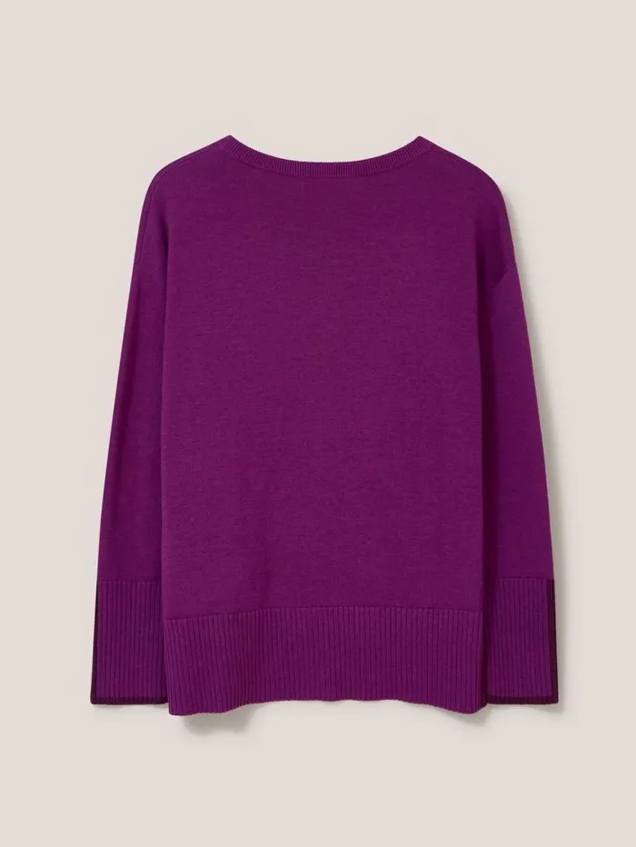Women KNITWEAR White Stuff Olive Knitted Jumper Dark Pink Women KNITWEAR White Stuff Olive Knitted Jumper Dark Pink