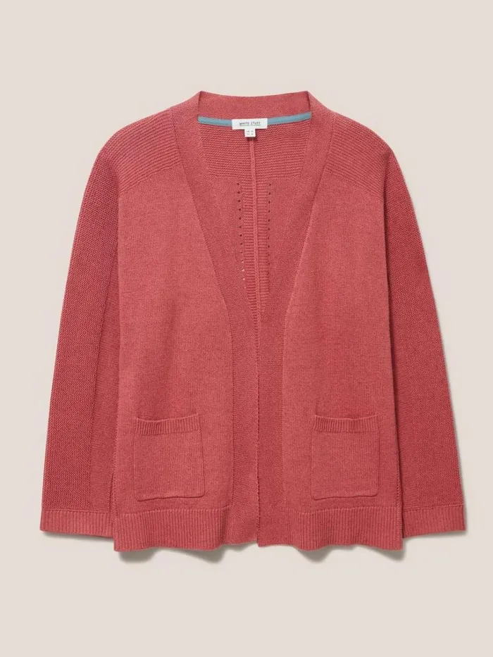 Women KNITWEAR White Stuff Tiana Open Neck Cardi Mid Pink Women KNITWEAR White Stuff Tiana Open Neck Cardi Mid Pink