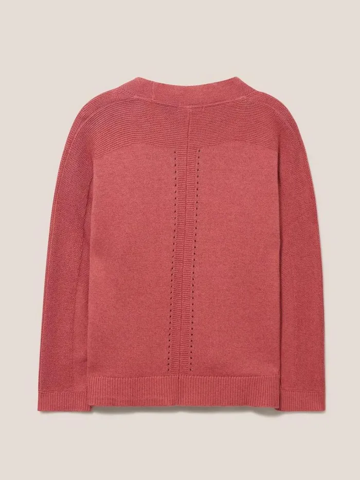 Women KNITWEAR White Stuff Tiana Open Neck Cardi Mid Pink Women KNITWEAR White Stuff Tiana Open Neck Cardi Mid Pink