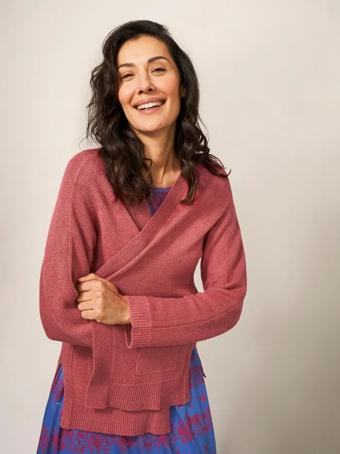 Women KNITWEAR White Stuff Tiana Open Neck Cardi Mid Pink Women KNITWEAR White Stuff Tiana Open Neck Cardi Mid Pink
