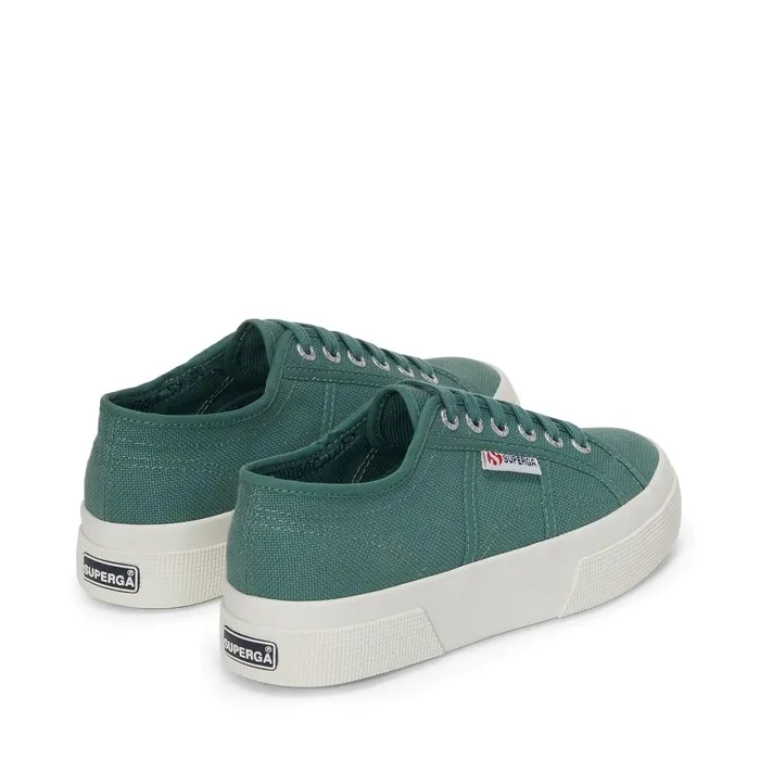 Women Lady Shoes Unisex 2740 PLATFORM Wedge GREEN DUSTYFAVORIO Superga Platform