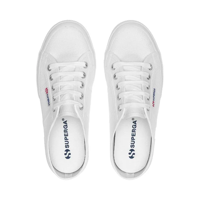Women Lady Shoes Woman 2402 MULE Sabot Low Heel WHITE Superga Platform