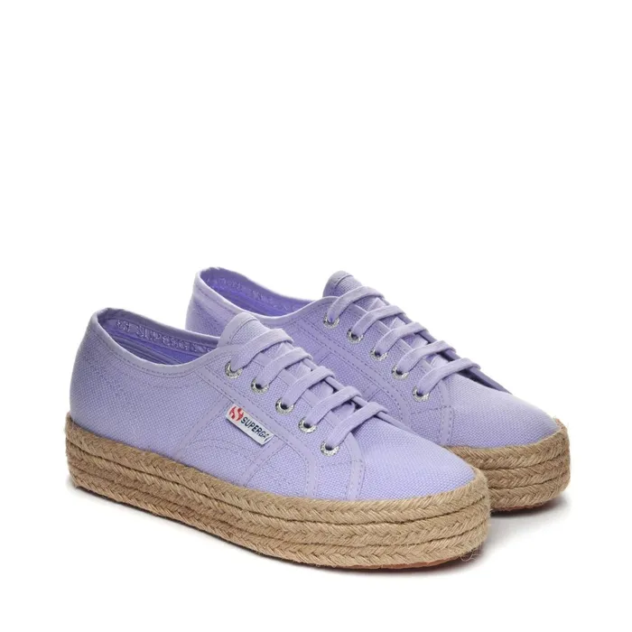Women Lady Shoes Woman 2730 ROPE Wedge VIOLET LILLA Superga Platform