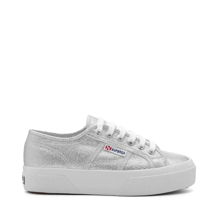 Women Lady Shoes Woman 2740 PLATFORM LAME Wedge GREY SILVER Superga Platform