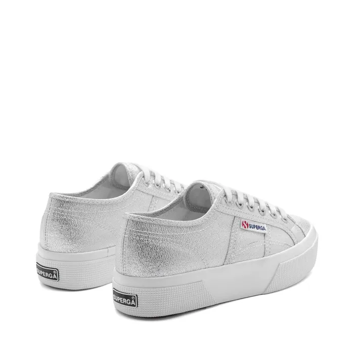 Women Lady Shoes Woman 2740 PLATFORM LAME Wedge GREY SILVER Superga Platform