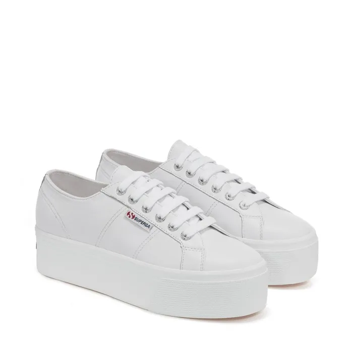 Women Lady Shoes Woman 2790 NAPPA Wedge OPTICAL WHITE Superga Platform