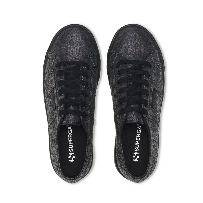 Women Lady Shoes Woman 2790 PLATFORM LAME Wedge TOTAL BLACK HEMATITE Superga Platform