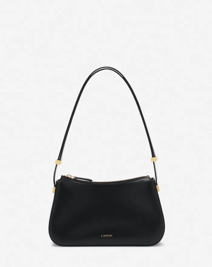 Women Lanvin Crossbody Bags and Shoulder Bags Concerto Baguette Leather Bag Black