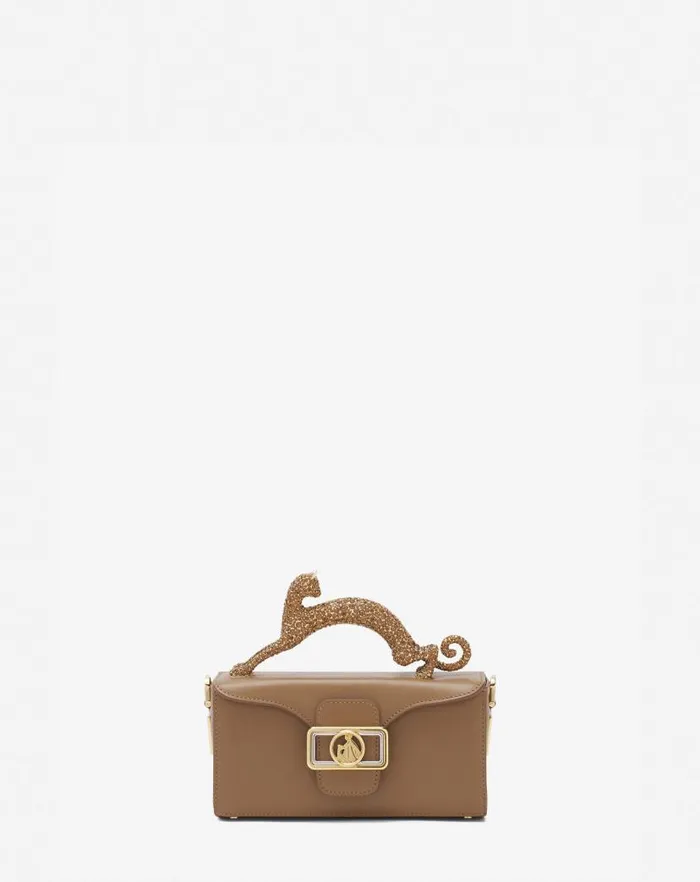 Women Lanvin Crossbody Bags and Shoulder Bags Nano Pencil Cat Leather Bag Desert