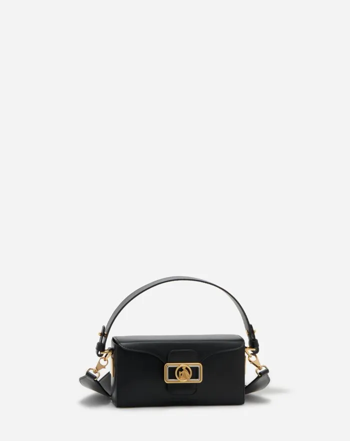 Women Lanvin Crossbody Bags and Shoulder Bags Shiny Leather Nano Pencil Bag Black