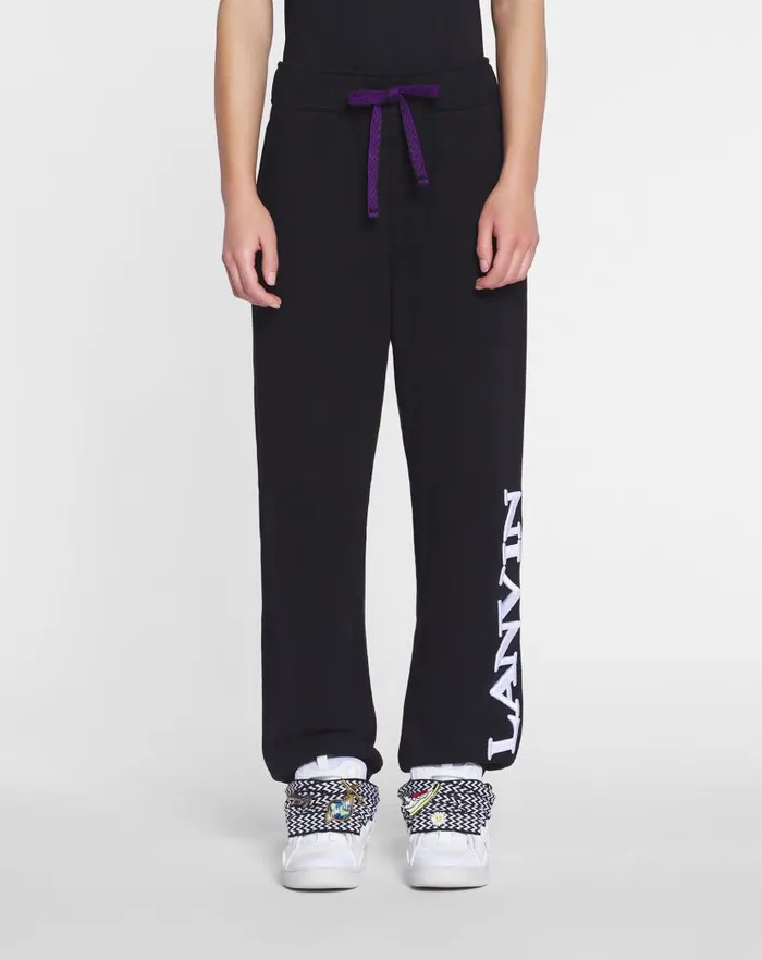 Women Lanvin Pants Lanvin X Future Unisex Logo Jogging Pants Black Women Lanvin Pants Lanvin X Future Unisex Logo Jogging Pants Black