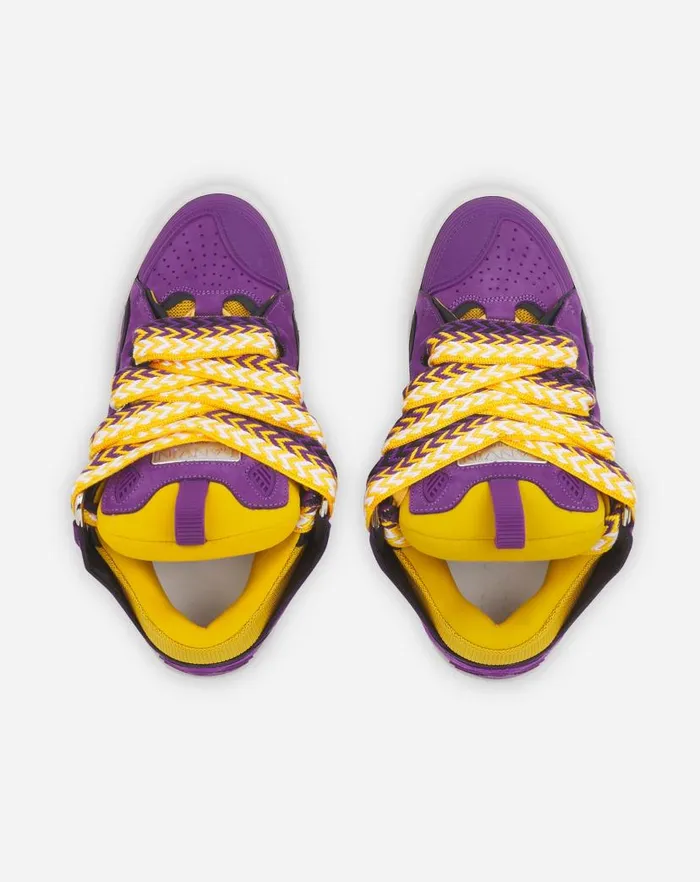 Women Lanvin Sneakers Leather Curb Sneakers Purpleyellow Women Lanvin Sneakers Leather Curb Sneakers Purpleyellow