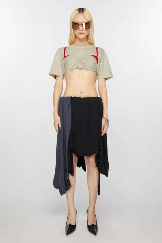 Women Layered Skirt Anthracite Grey Acne Studios Skirts