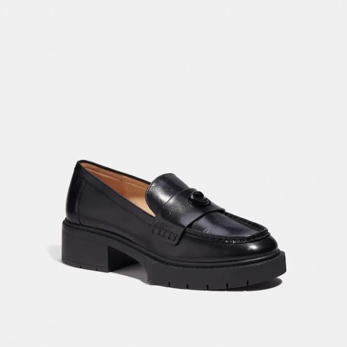 Women Leah Loafer Black Coach Flats and Loafers