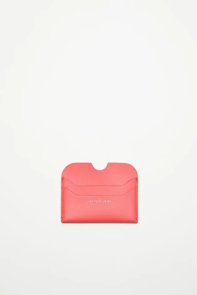 Women Leather Card Holder Electric Pink Acne Studios Small Leather Goods