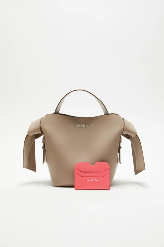 Women Leather Card Holder Electric Pink Acne Studios Small Leather Goods