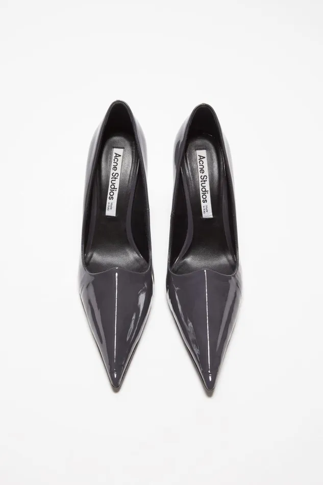 Women Leather Heel Pump Anthracite Grey Acne Studios Shoes