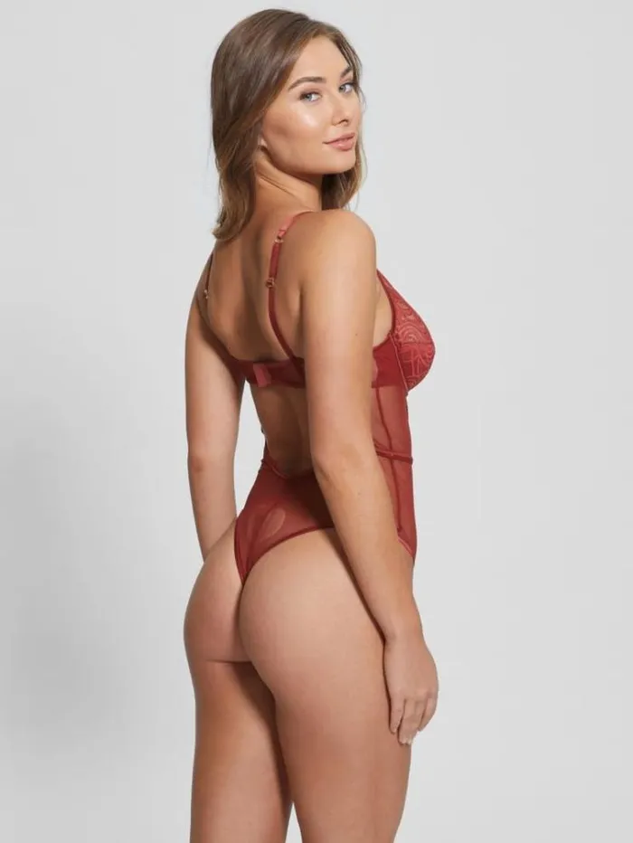 Women Lingerie Marciano Elenora Wired Lace Bodysuit Beet Juice Red Women Lingerie Marciano Elenora Wired Lace Bodysuit Beet Juice Red
