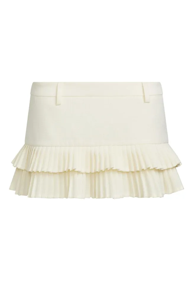 Women Lioness Fashion Bottoms DOUBLE RUFFLE MINI SKORT Soft Lemon Women Lioness Fashion Bottoms DOUBLE RUFFLE MINI SKORT Soft Lemon