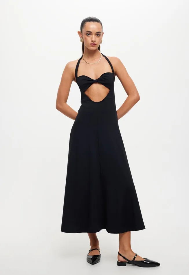 Women Lioness Fashion Dresses NIRVANA MIDI DRESS Onyx