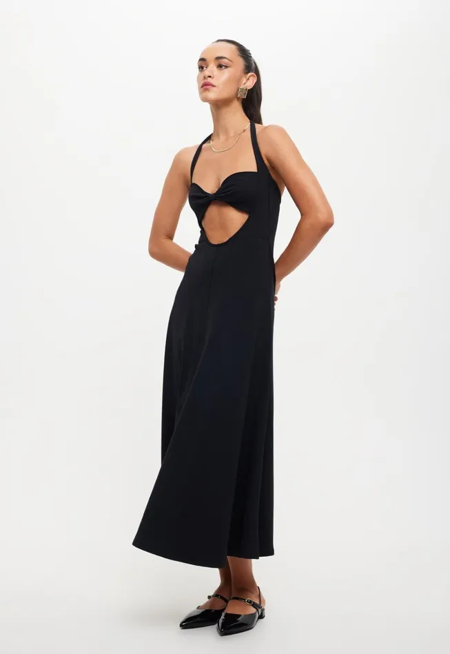 Women Lioness Fashion Dresses NIRVANA MIDI DRESS Onyx