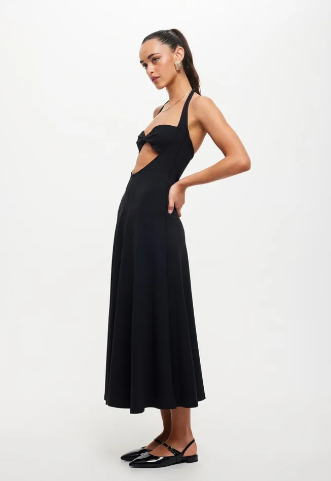 Women Lioness Fashion Dresses NIRVANA MIDI DRESS Onyx