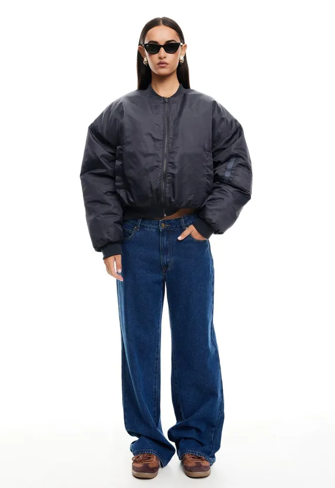 Women Lioness Fashion Outerwear ESSENTIAL BOMBER Dark Slate Women Lioness Fashion Outerwear ESSENTIAL BOMBER Dark Slate
