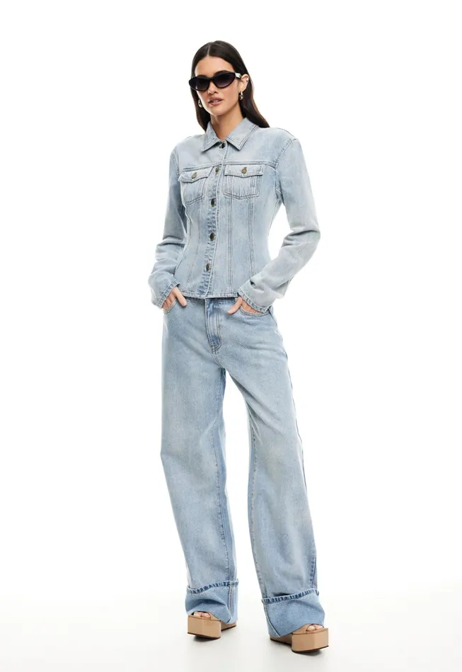 Women Lioness Fashion Pants TOP MODEL CUFFED JEAN Light Denim