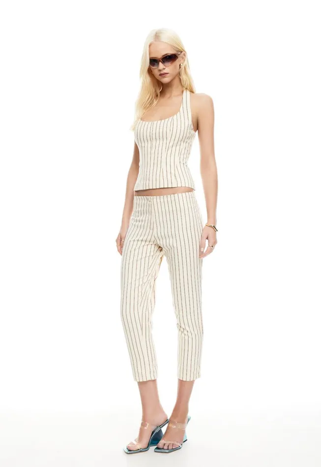 Women Lioness Fashion Sets and Coords LES DEUX CAPRI Cream Stripe Women Lioness Fashion Sets and Coords LES DEUX CAPRI Cream Stripe