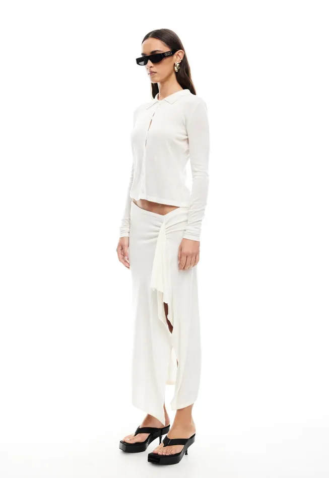 Women Lioness Fashion Skirts BANKS MIDI SKIRT Ivory Women Lioness Fashion Skirts BANKS MIDI SKIRT Ivory