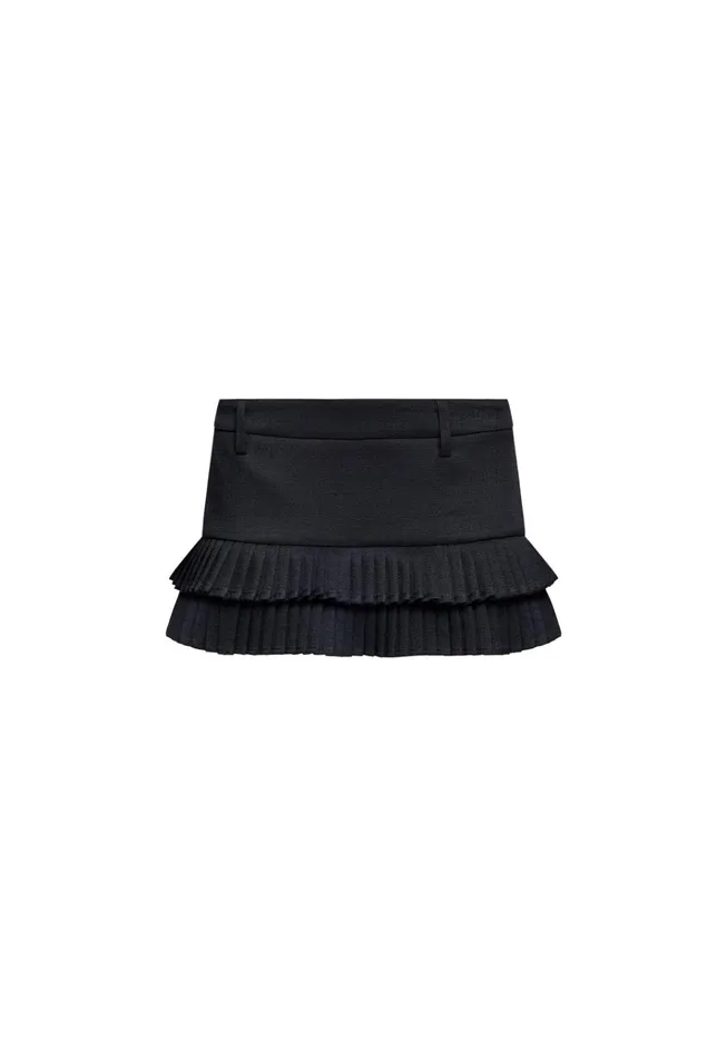 Women Lioness Fashion Skirts DOUBLE RUFFLE MINI SKORT Onyx Women Lioness Fashion Skirts DOUBLE RUFFLE MINI SKORT Onyx