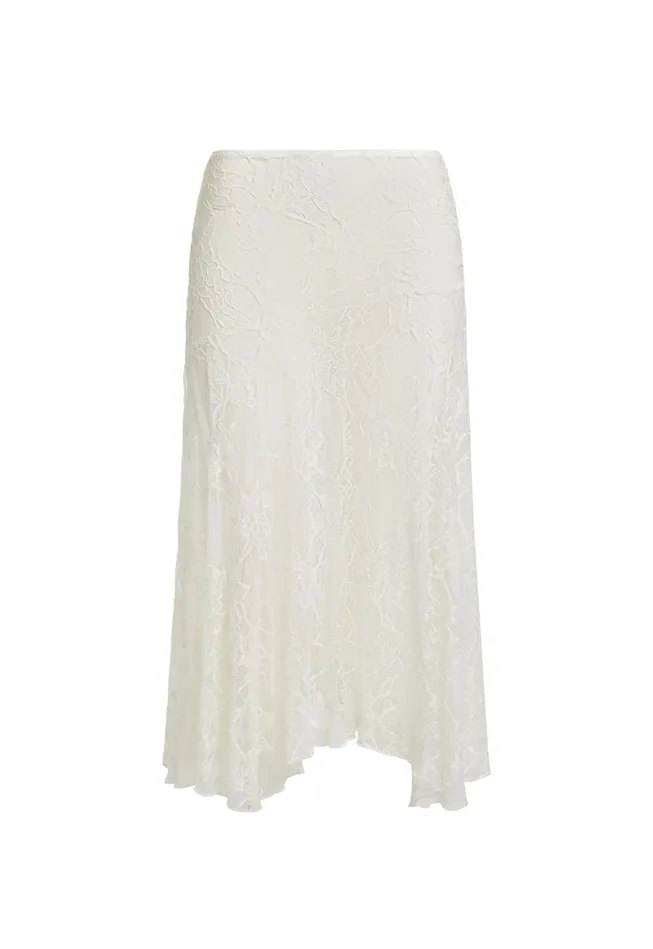 Women Lioness Fashion Skirts IN BLOOM LACE MIDI SKIRT Ivory Women Lioness Fashion Skirts IN BLOOM LACE MIDI SKIRT Ivory