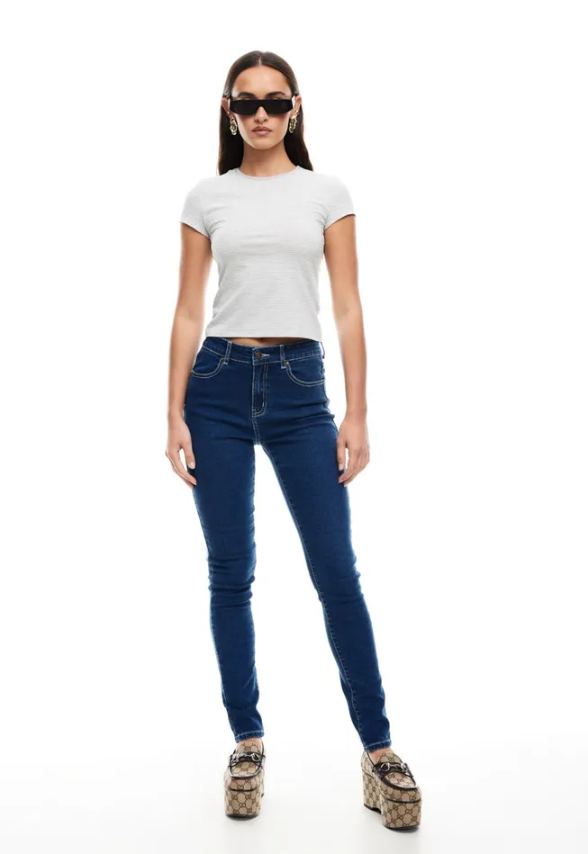 Women Lioness Fashion Tops IN BLOOM TEE Grey Stripe Women Lioness Fashion Tops IN BLOOM TEE Grey Stripe