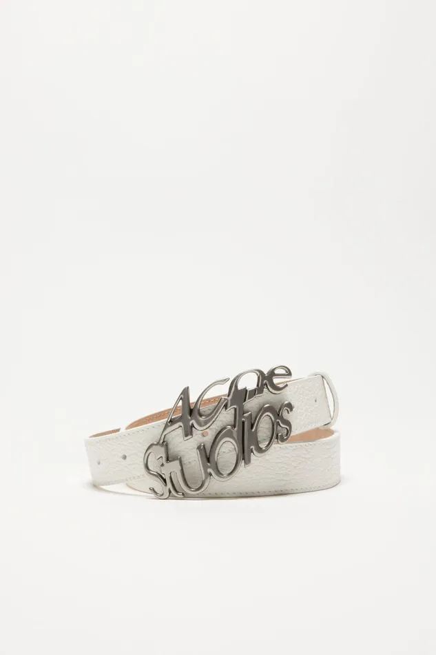 Women Logo Buckle Belt White Acne Studios Belts